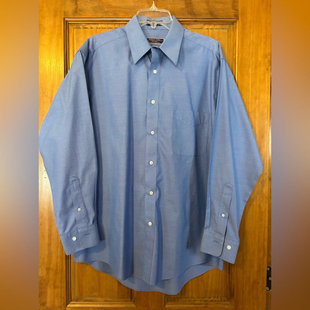Elegant Blue Men's Dress Shirt